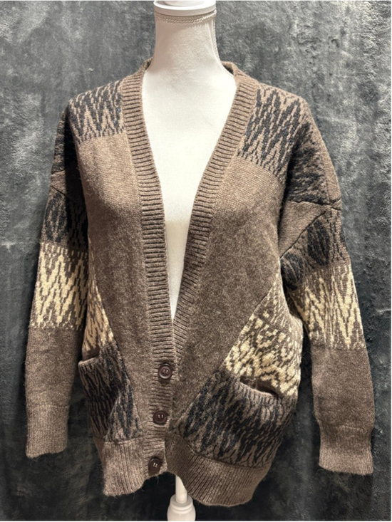 Vince Sweaters - Vince Luxurious Cashmere Wool Alpaca Cardigan Black & Brown Size Large